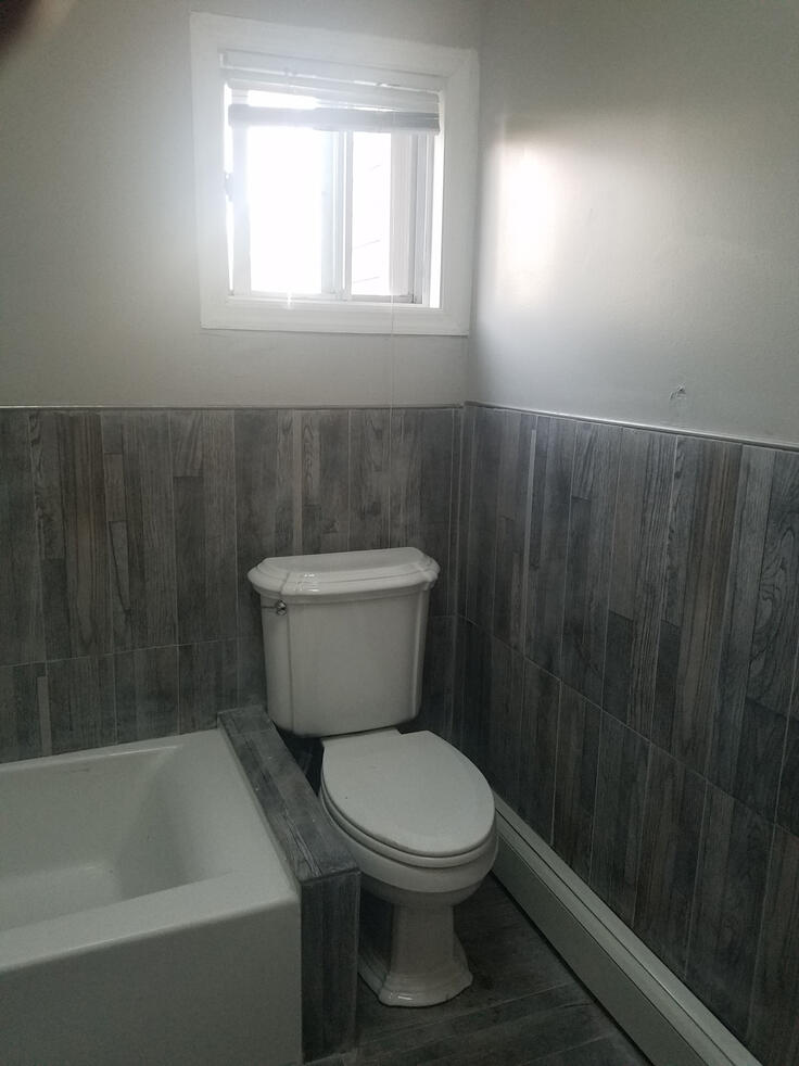 Bathroom (AFTER) with Gray walls